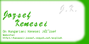 jozsef kenesei business card